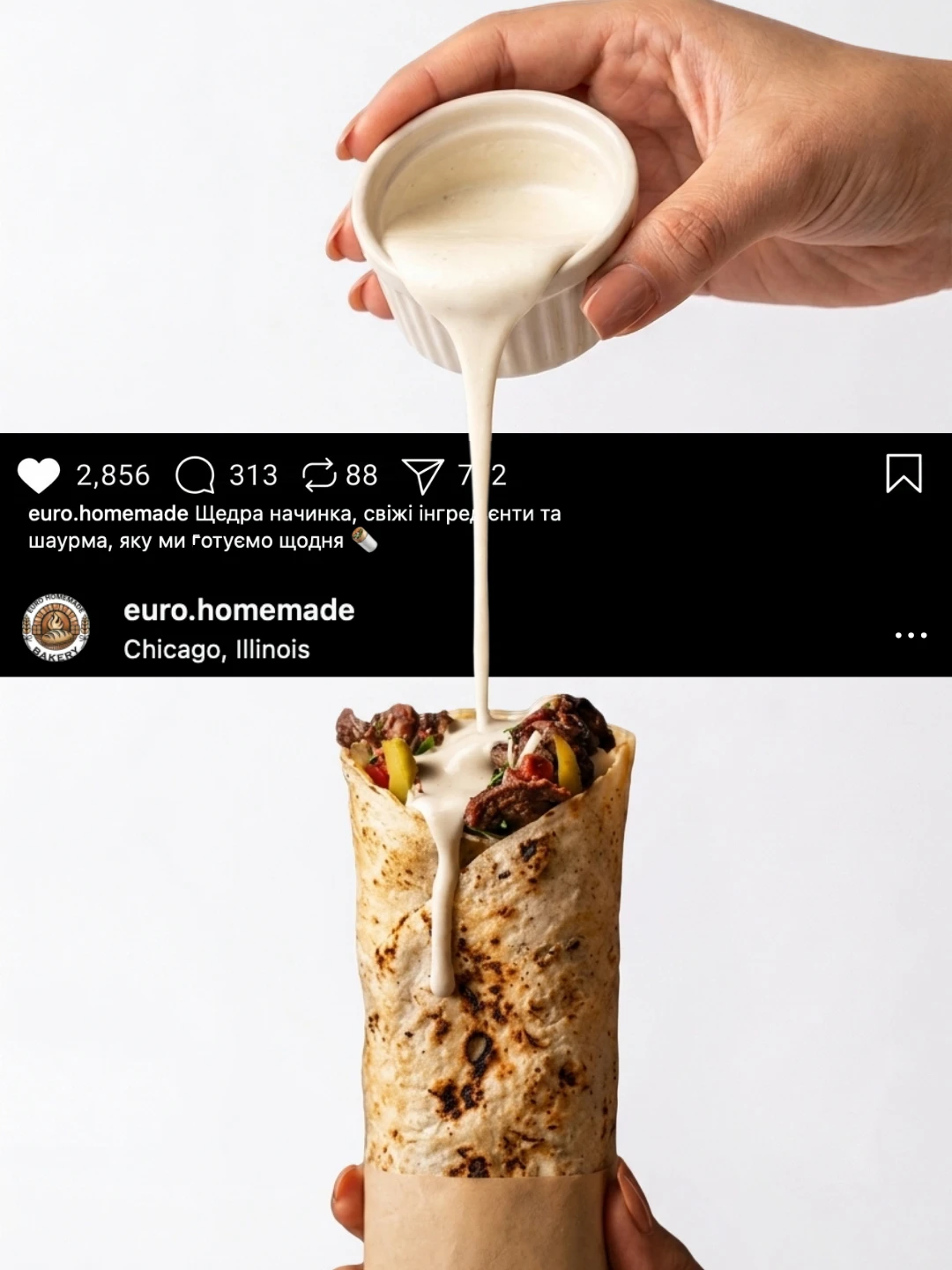Euro Homemade shawarma post creative